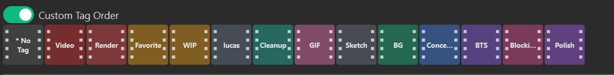 Tag order editor inside Grow Share