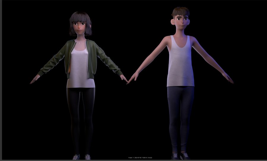 Animated short work in progress — July 2023